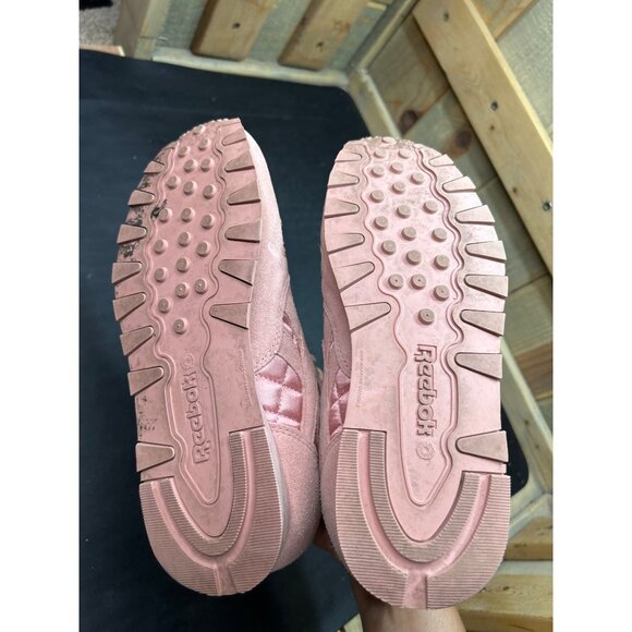 Reebok Classic Womens Pink Suede & Satin Sneakers Size 5 - Picture 7 of 8